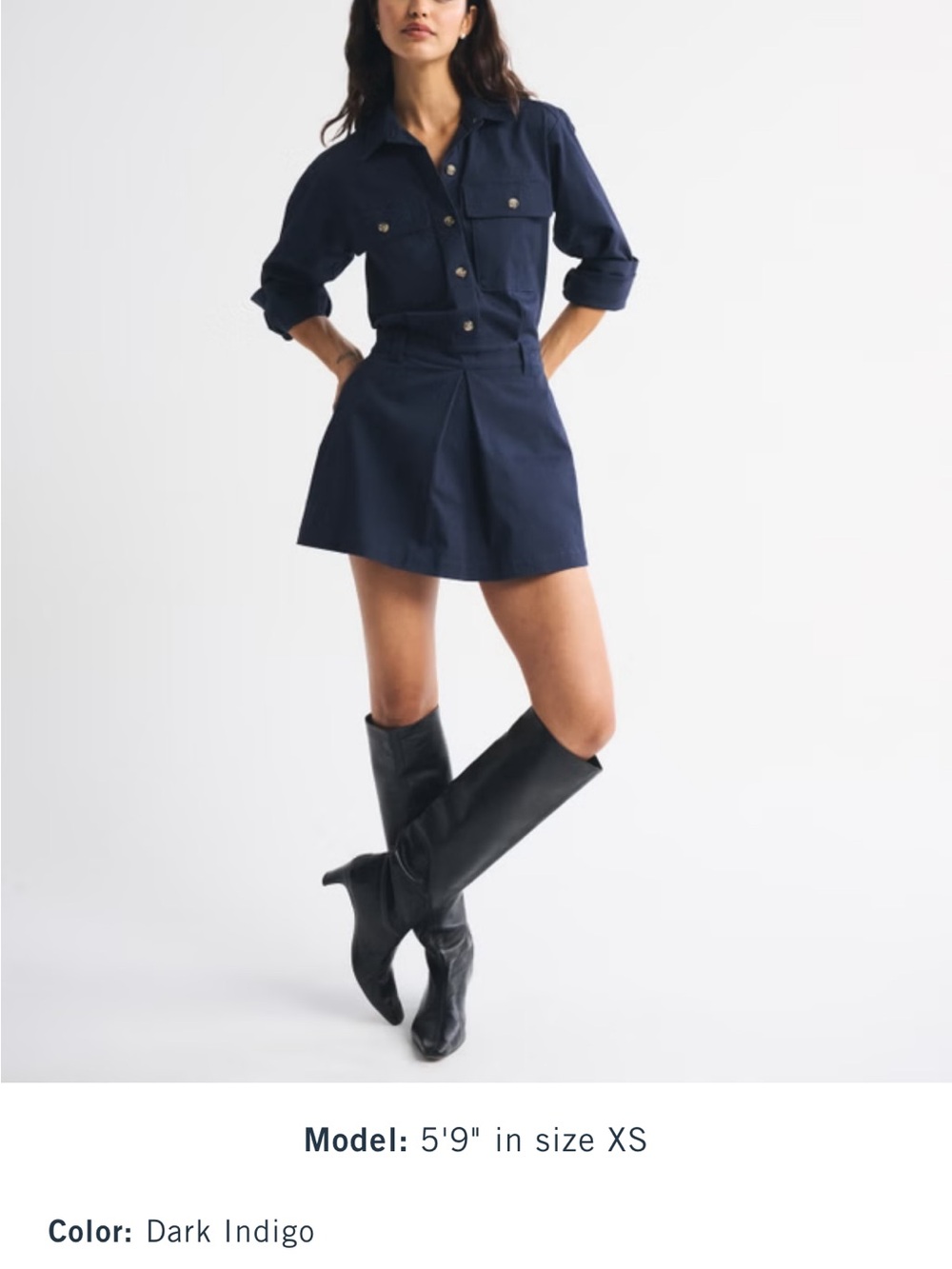 Abercrombie & Fitch Dark Indigo Utility Romper
